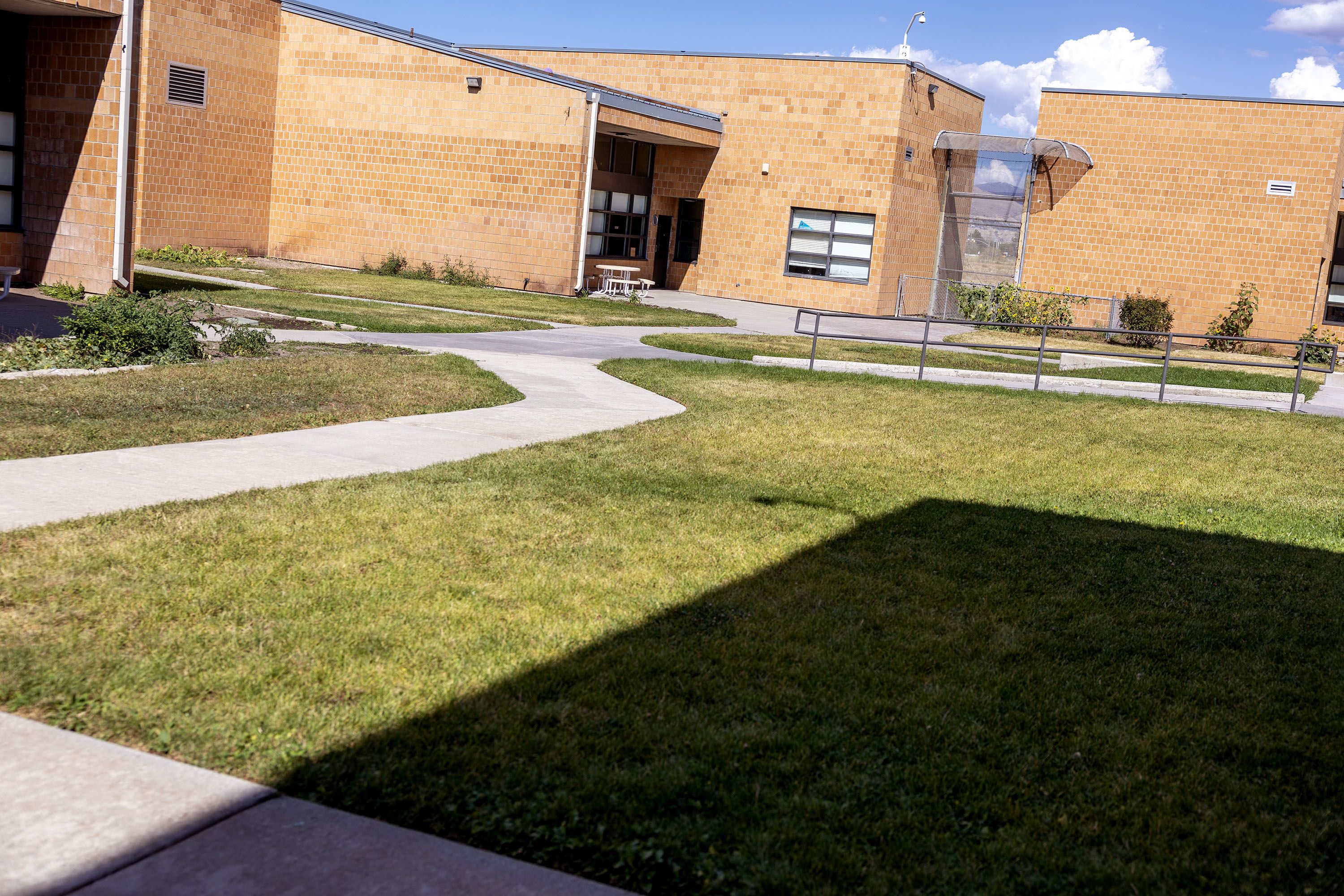 The courtyard at Decker Lake Youth Center, a JJYS facility in West Valley. 