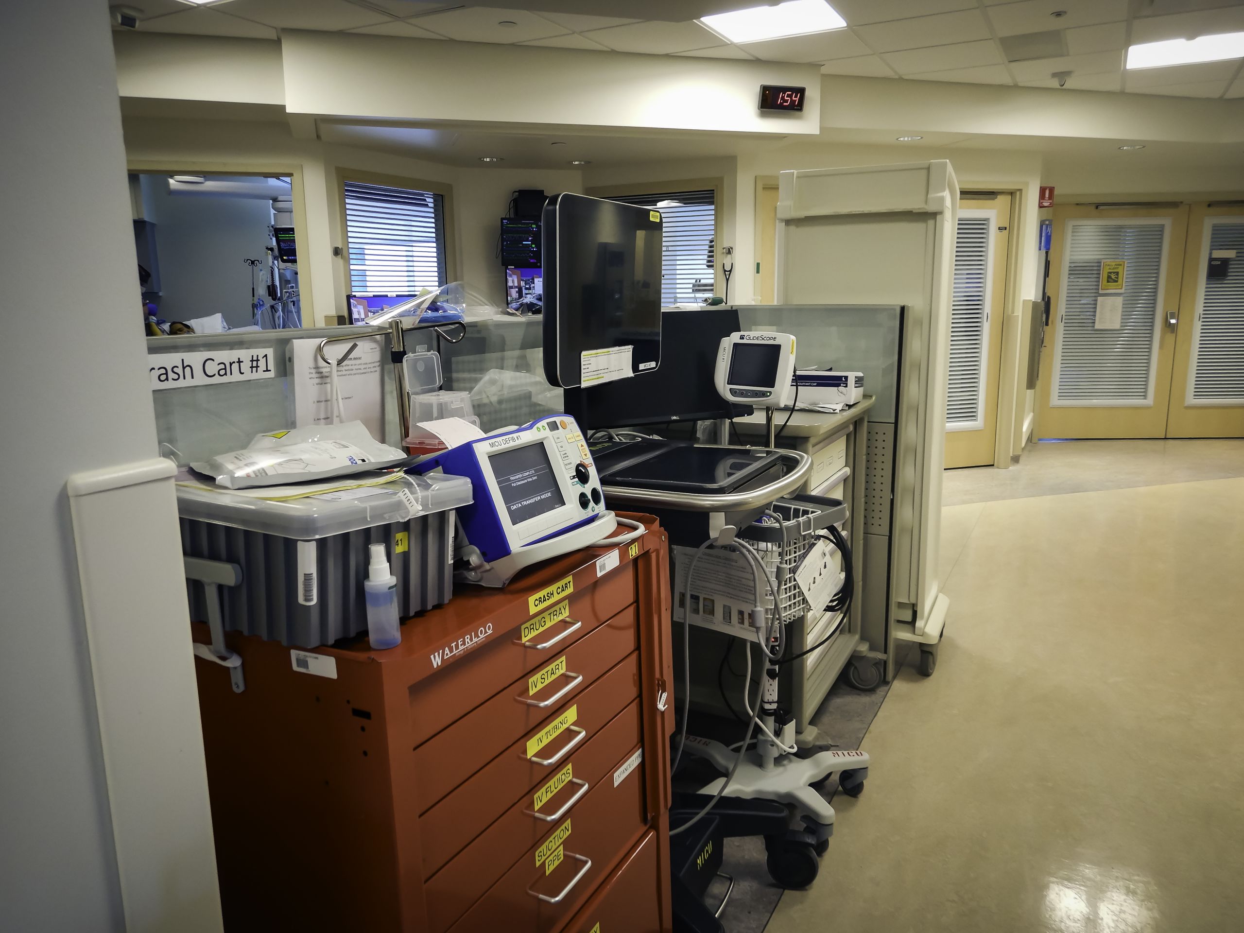 A rare image of the empty Medical Intensive Care Unit.